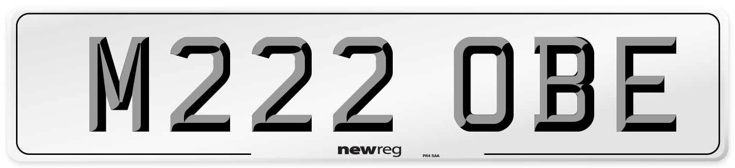 M222 OBE Number Plate from New Reg